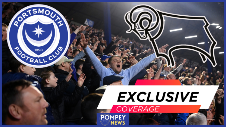 Portsmouth badge, Derby County badge, Portsmouth supporters