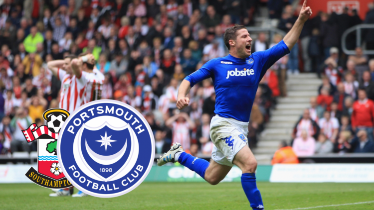 David Norris, the Portsmouth badge and Southampton badge