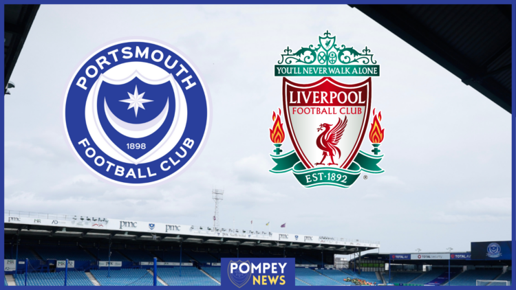 Portsmouth badge, Liverpool badge, Fratton Park