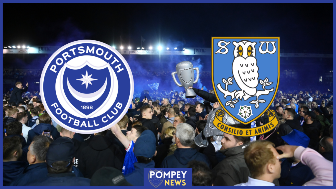 Portsmouth badge, Sheffield Wednesday badge, Fratton Park
