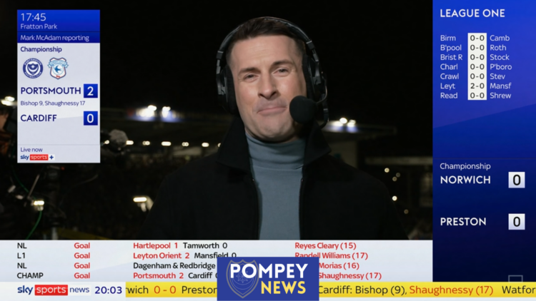 Sky Sports, Mark McAdam, Portsmouth