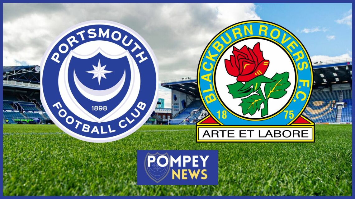 Portsmouth badge, Blackburn Rovers badge, Fratton Park
