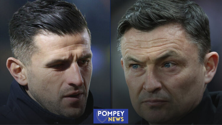 Portsmouth manager John Mousinho and Preston manager Paul Heckingbottom