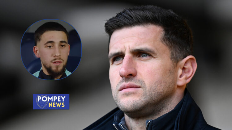 Adil Aouchiche and John Mousinho at Portsmouth.