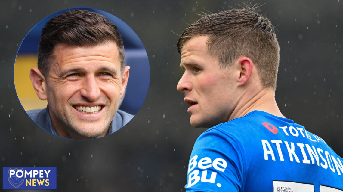 Portsmouth defender Rob Atkinson and John Mousinho