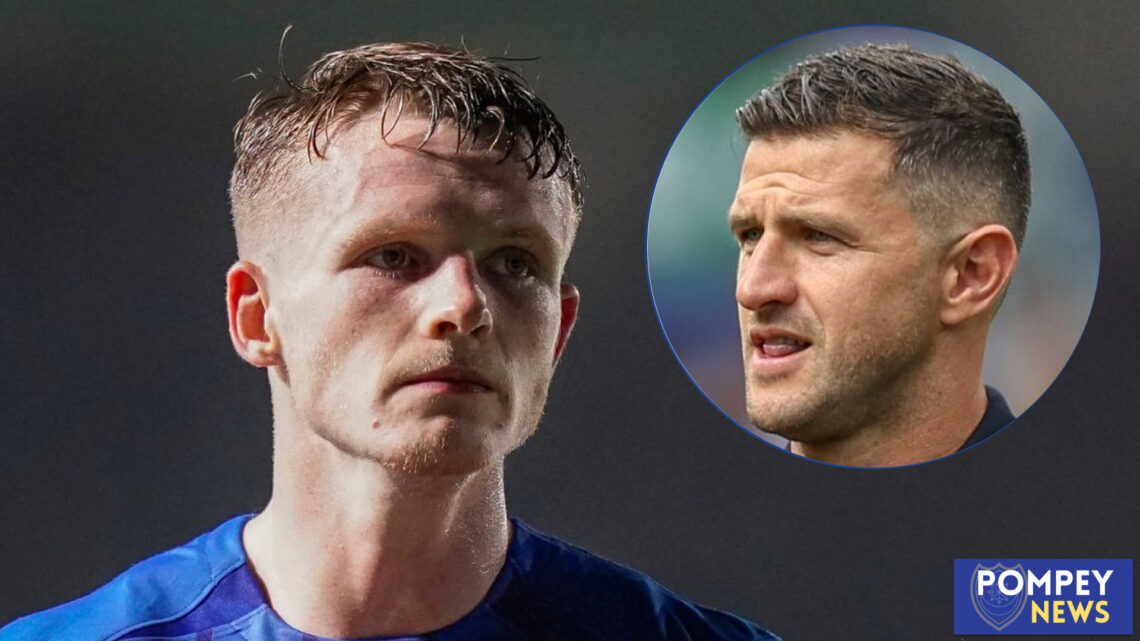 Portsmouth defender Terry Devlin and John Mousinho