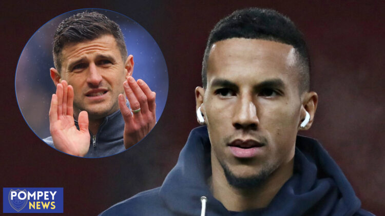 Portsmouth midfielder Isaac Hayden and John Mousinho