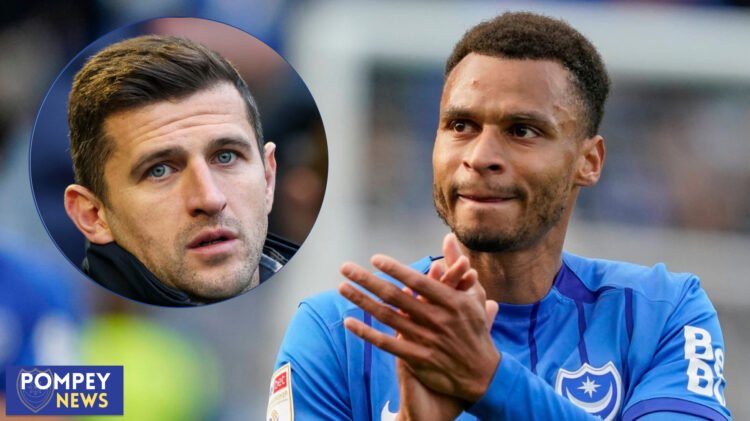 Portsmouth forward Josh Murphy and John Mousinho