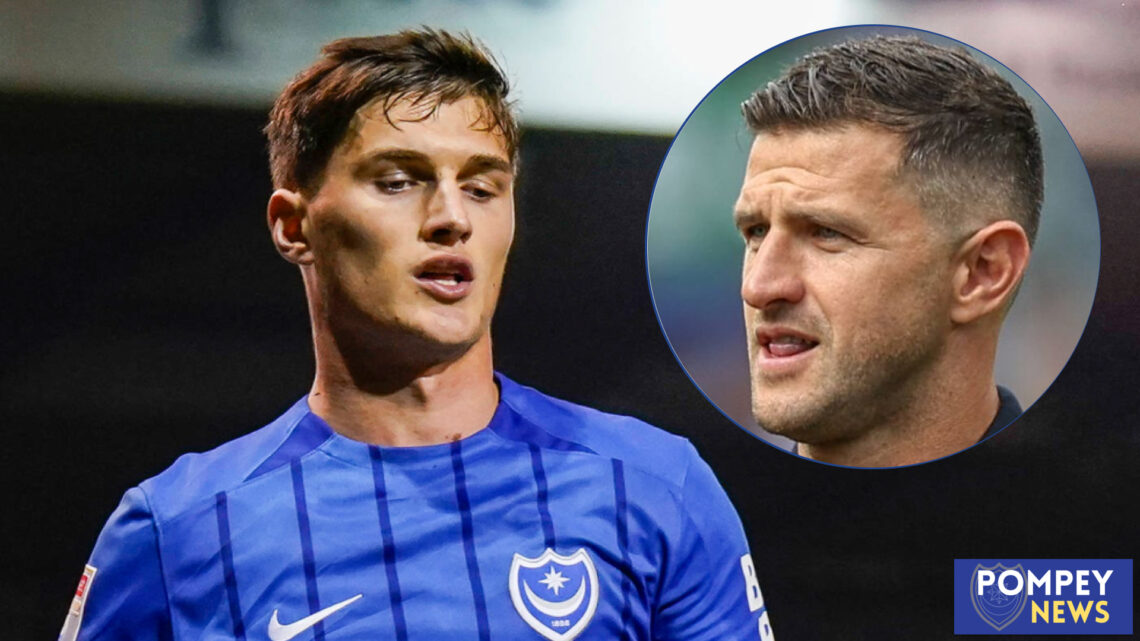 Portsmouth midfielder Freddie Potts and John Mousinho