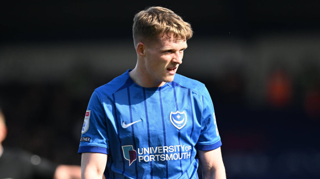 Terry Devlin playing for Portsmouth
