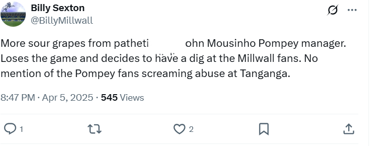 John Mousinho tweet