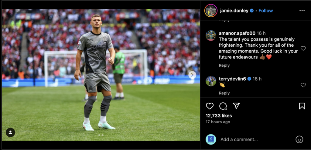 Terry Devlin reacts to Jamie Donley's Instagram post