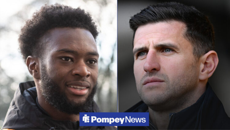 A split image of Abu Kamara and John Mousinho