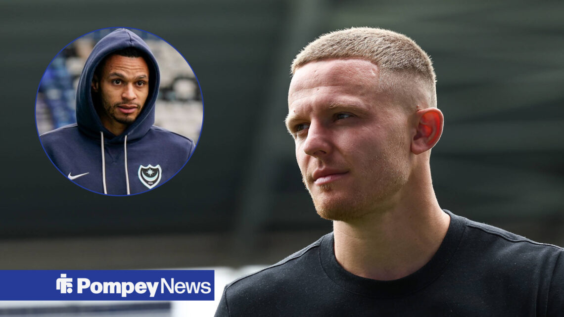 Colby Bishop in black t-shirt with Josh Murphy in hoodie in circular inset