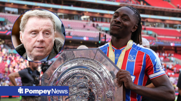 Harry Redknapp looks at Eberechi Eze, who holds the Community Shield.