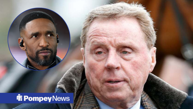 Former Portsmouth manager Harry Redknapp close-up with Jermaine Defoe in circular inset