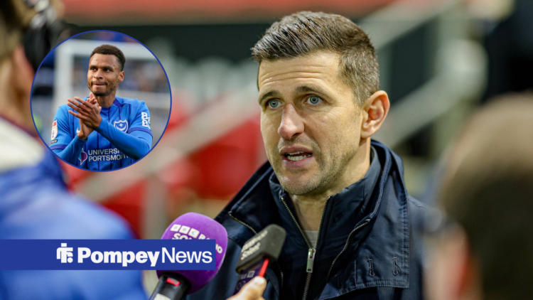 Josh Murphy speaking into microphone with Josh Murphy in circular inset