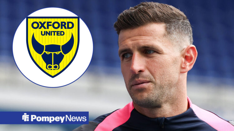 Oxford United badge and John Mousinho