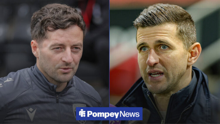 Ryan Mason and John Mousinho both look on