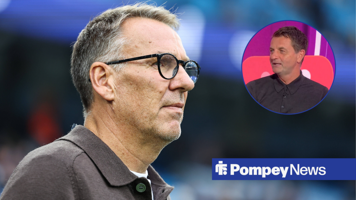 Paul Merson alongside a circle inset of Tim Sherwood