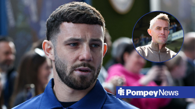 Conor Chaplin looking at Kieran McKenna in circle