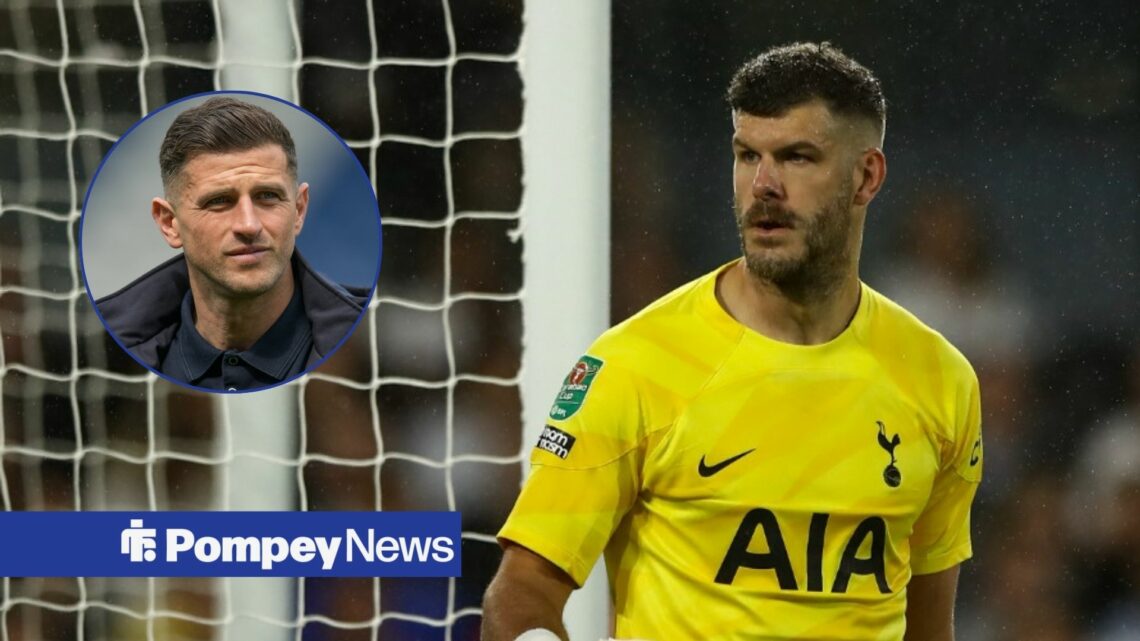 Fraser Forster looking at John Mousinho in circle