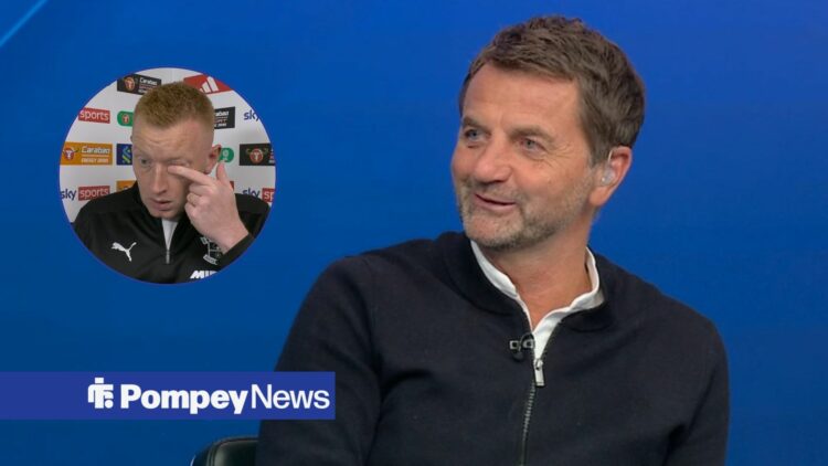 Tim Sherwood looking towards Will Still in circle taking interview