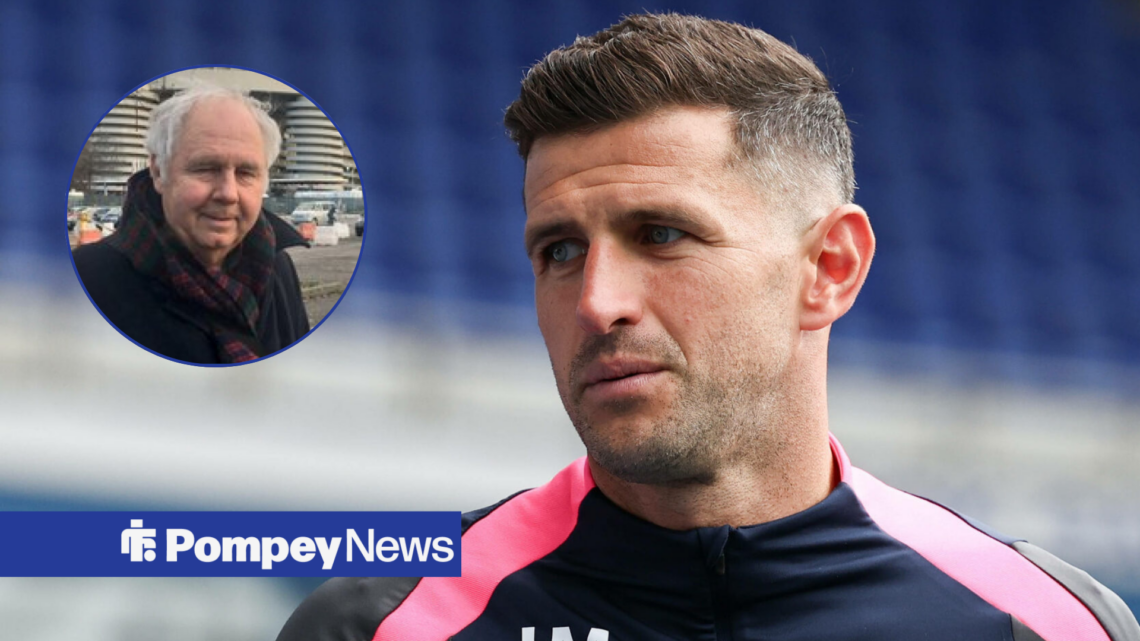 John Mousinho looking at Ian Darke in circle