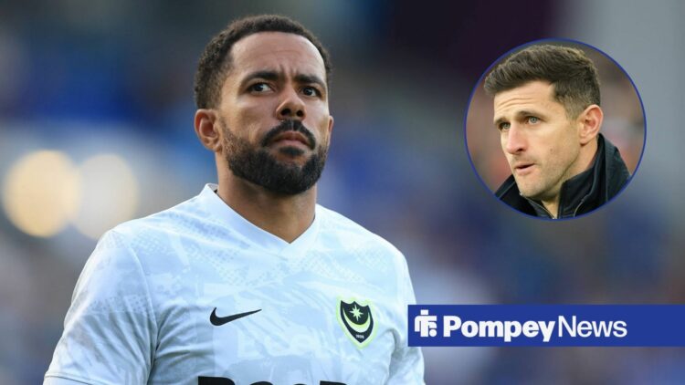 Jordan Archer looking towards John Mousinho in circle