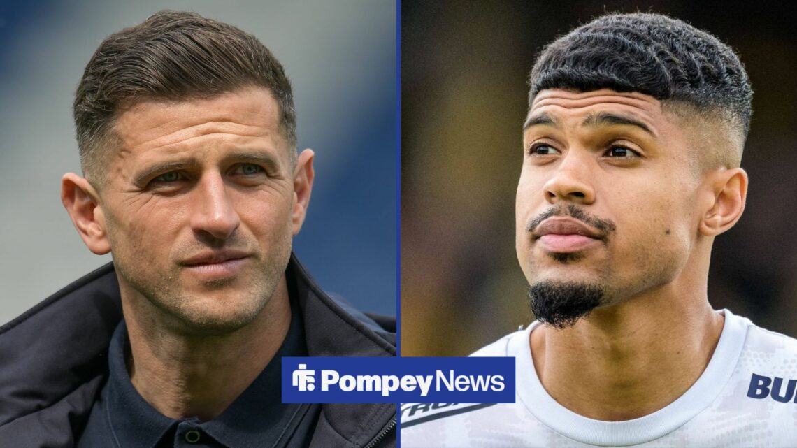 John Mousinho on the left looking to the right, as Luke Le Roux is on the right looking to the left.