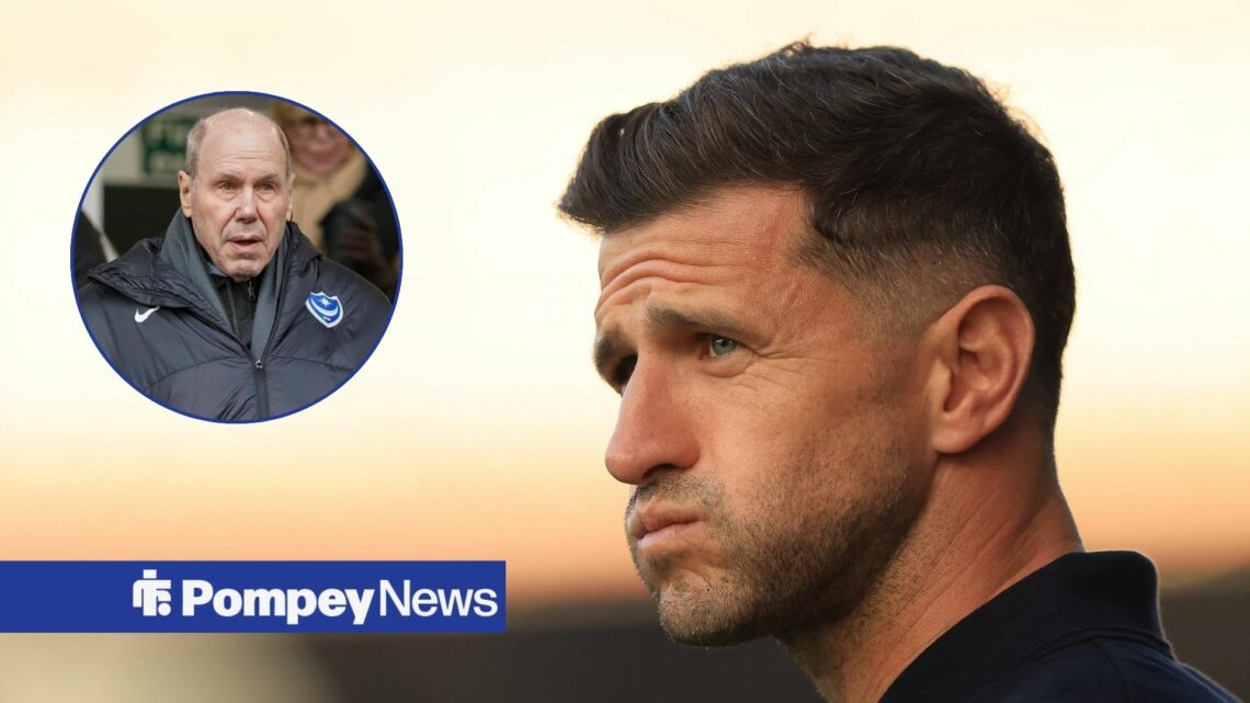John Mousinho frustrated with Michael Eisner in circular inset