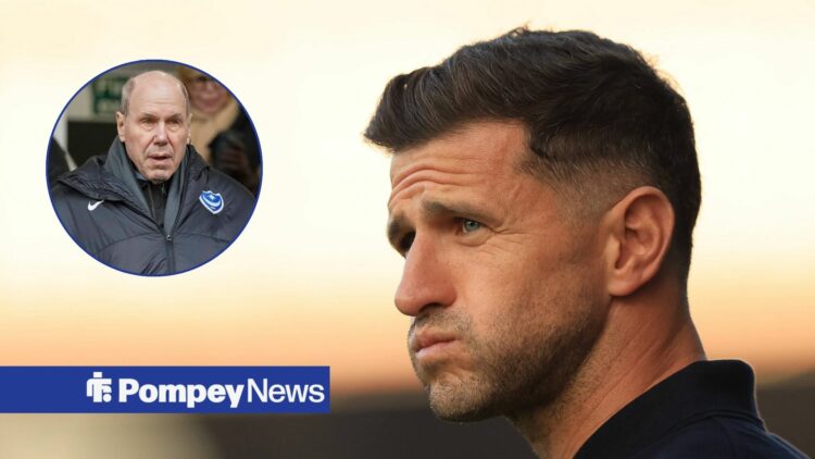 John Mousinho frustrated with Michael Eisner in circular inset