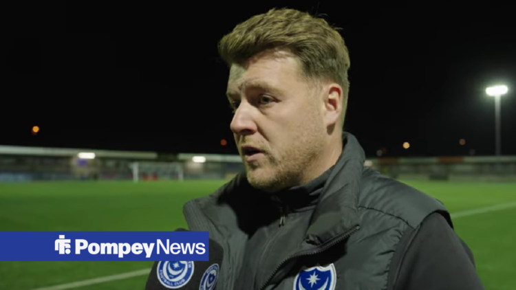 Jay Sadler in post-match interview outside pitch