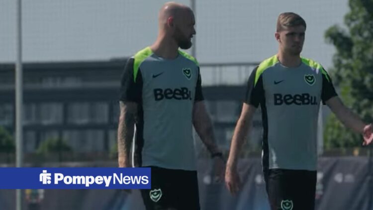 Portsmouth players in training at Copnor Road