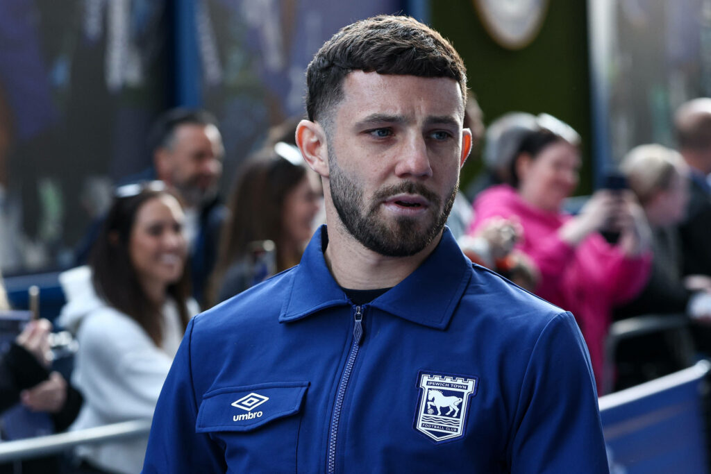 Conor Chaplin wearing an Ipswich training top.