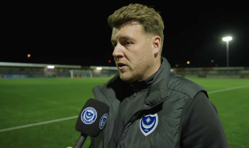 Jay Sadler in post-match interview at West Leigh Park