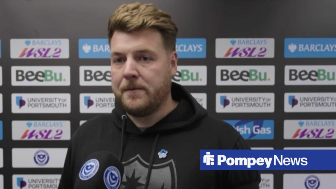 Jay Sadler in Portsmouth interview in black Portsmouth hoodie