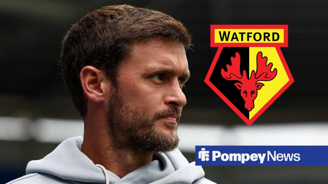 John Swift looking at Watford badge