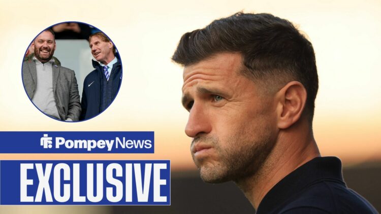 John Mousinho looks frustrated, with Eric Eisner and Rich Hughes in circular inset