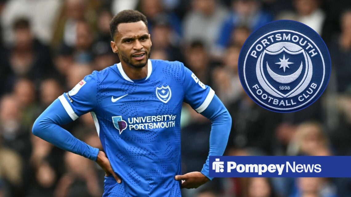 Josh Murphy with Portsmouth badge in left circular inset