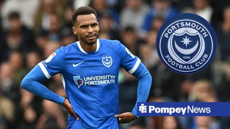 Josh Murphy with Portsmouth badge in left circular inset